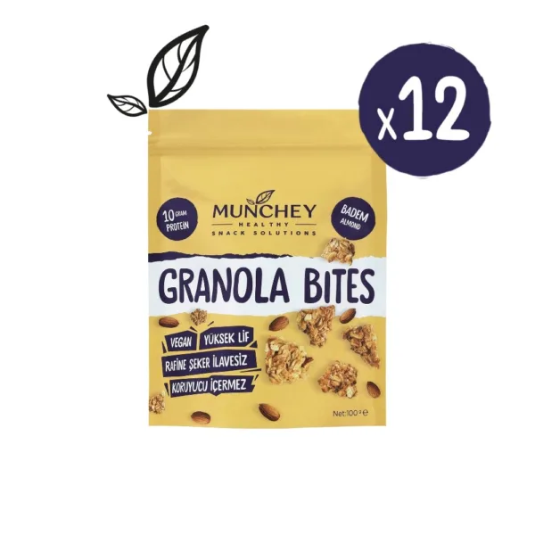 100gr 12'li Granola Bites Badem