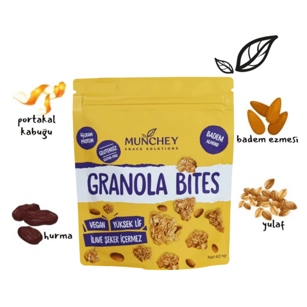 40gr 12'li Granola Bites Badem