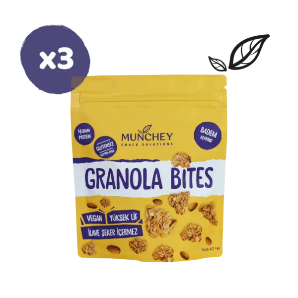 40gr 3'lü Granola Bites Badem